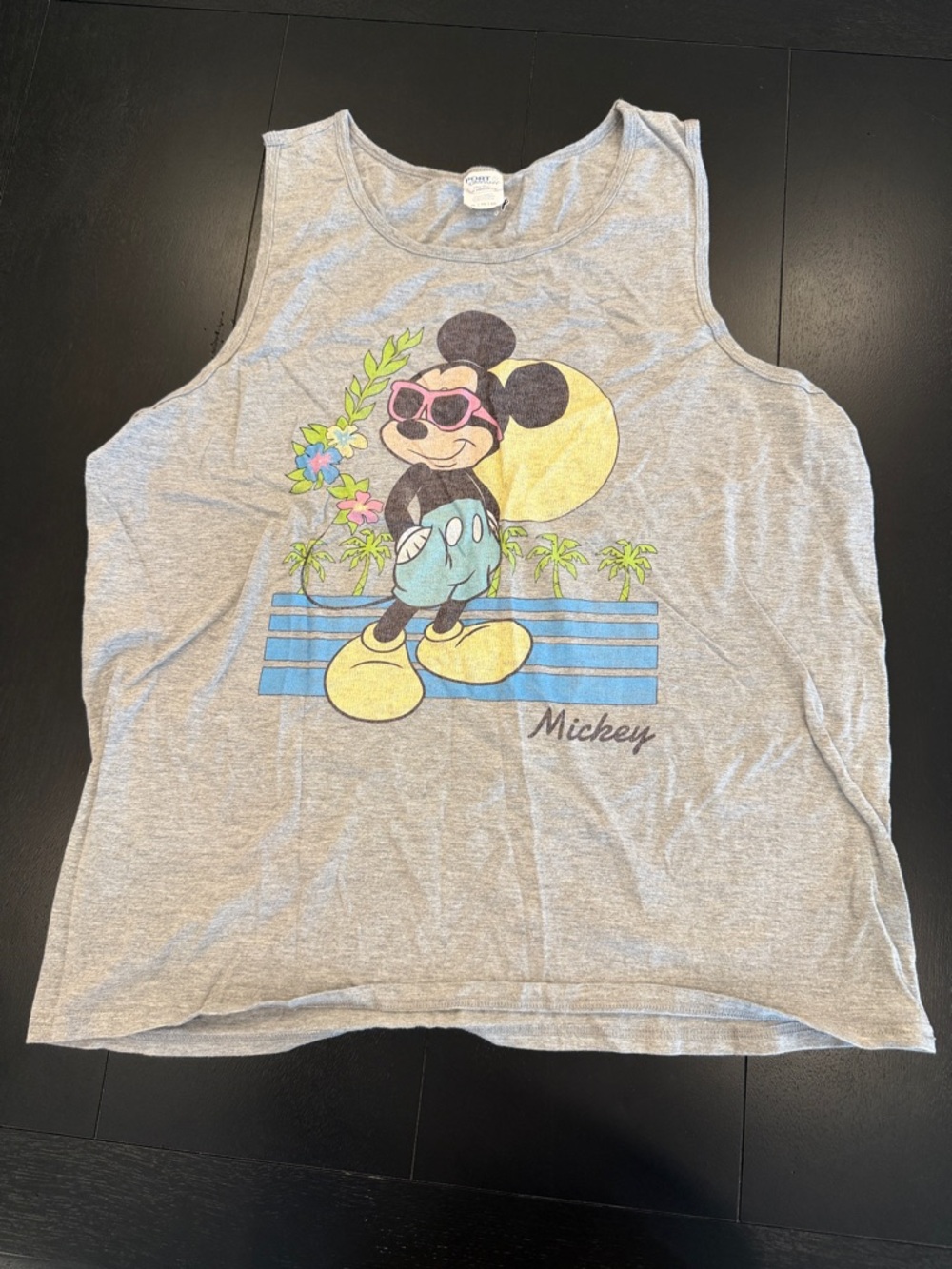 Disney Gray Mickey Graphic Tank with Pastel Accents